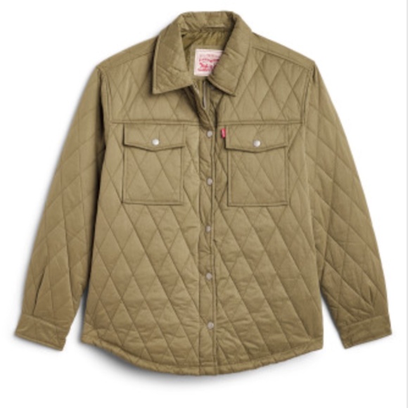 Levi's Olive Green Quilted Lightweight Shacket - Picture 3 of 3